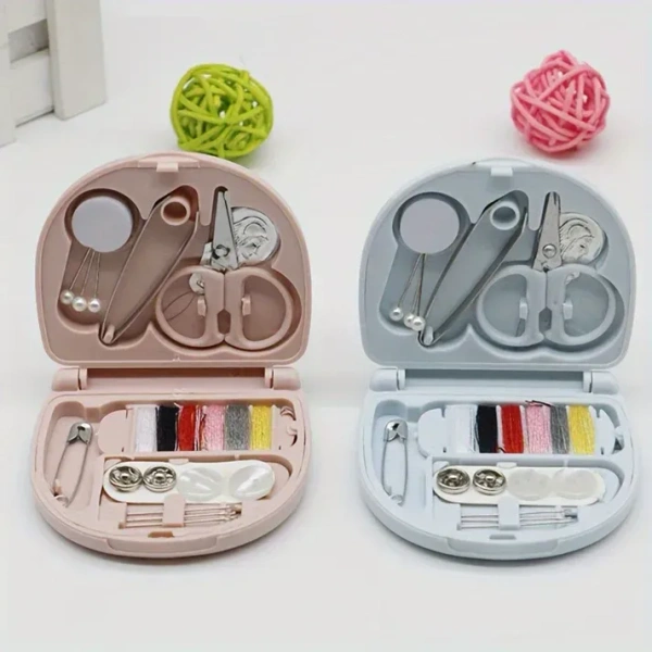 1 Pc Ultra-Portable Compact Sewing Kit: Complete Travel Essentials with Durable Mini Scissors, Assorted Buttons, Threads, and Emergency Repair Solutions