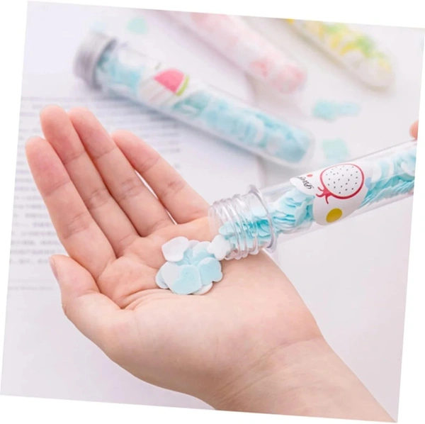 Portable Disposable Paper Soap Round Heart-shaped Mini Slice Sheets for Outdoor Washing Cleaning Hand Travel Camping Hiking (Random Color)