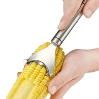 Stainless Steel Corn Peeler - Cob Stripper Tool Thresher Removes Kernels in Seconds - Kitchen Gadget