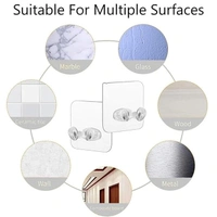 (Pack Of 10) TRANSPARENT  WALL STORAGE HOOKS