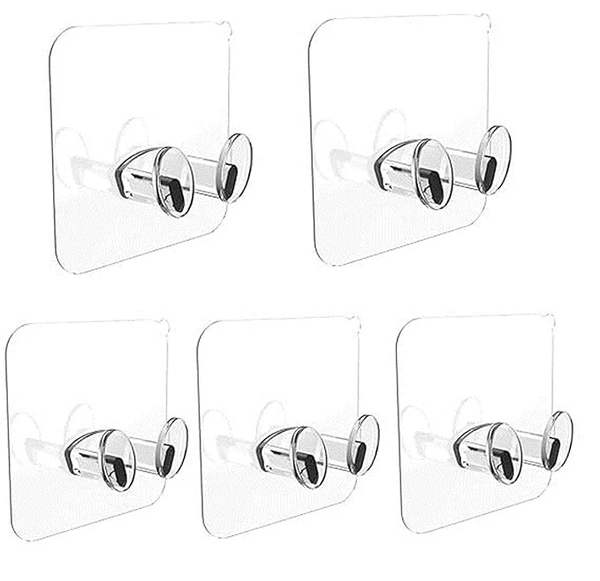 (Pack Of 10) TRANSPARENT  WALL STORAGE HOOKS