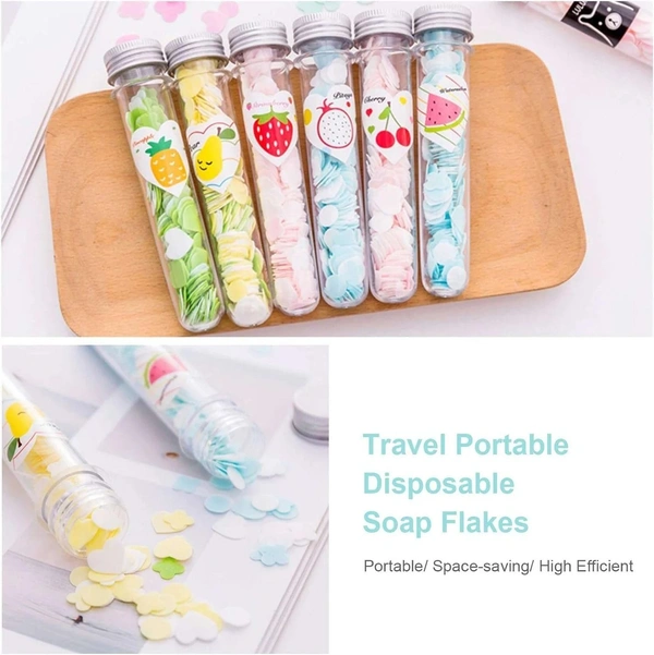 Portable Disposable Paper Soap Round Heart-shaped Mini Slice Sheets for Outdoor Washing Cleaning Hand Travel Camping Hiking (Random Color)