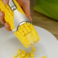 Stainless Steel Corn Peeler - Cob Stripper Tool Thresher Removes Kernels in Seconds - Kitchen Gadget
