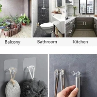 (Pack Of 10) TRANSPARENT  WALL STORAGE HOOKS