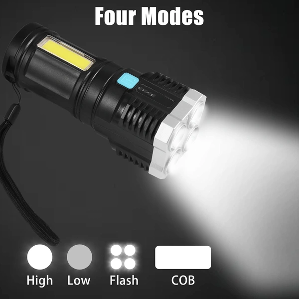 Multifunctional Strong 4 LED Torch Light (4 LED Light)