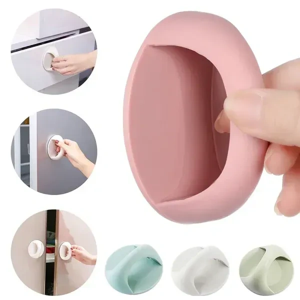 (Pack Of 2) Self Adhesive Door Handles (Random Colors)