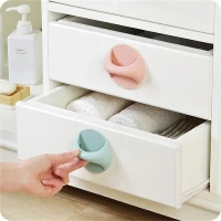 (Pack Of 2) Self Adhesive Door Handles (Random Colors)