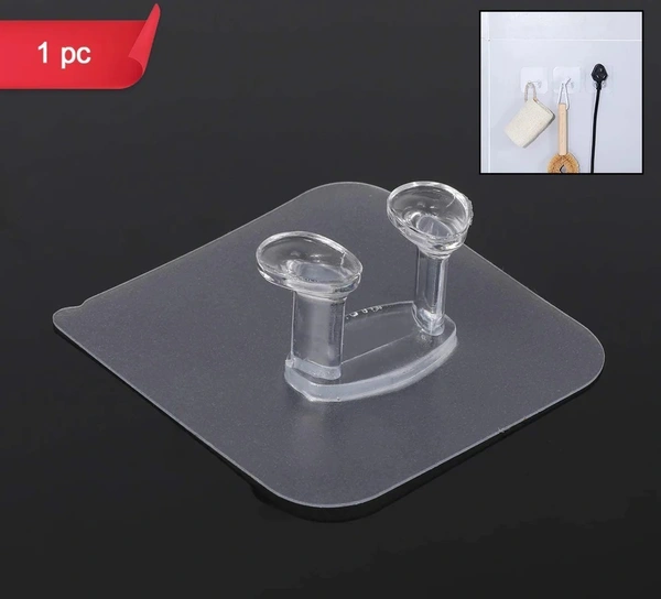 (Pack Of 10) TRANSPARENT  WALL STORAGE HOOKS