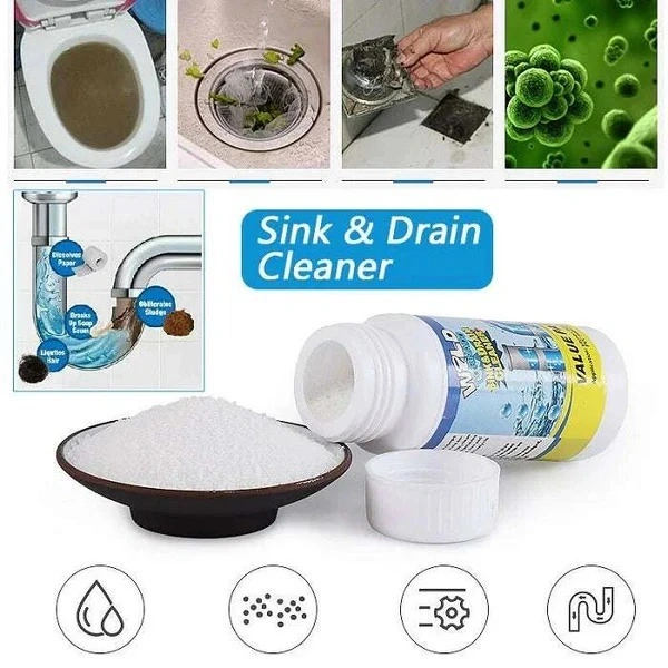 Wild Tornado Sink & Drain Cleaner, Powerful & Clog Remover Sink Cleaning Powder, Automatic Toilet Blockage Cleaner, Blockage in Washbasin, Septic Tank, Sinks, Pipes 