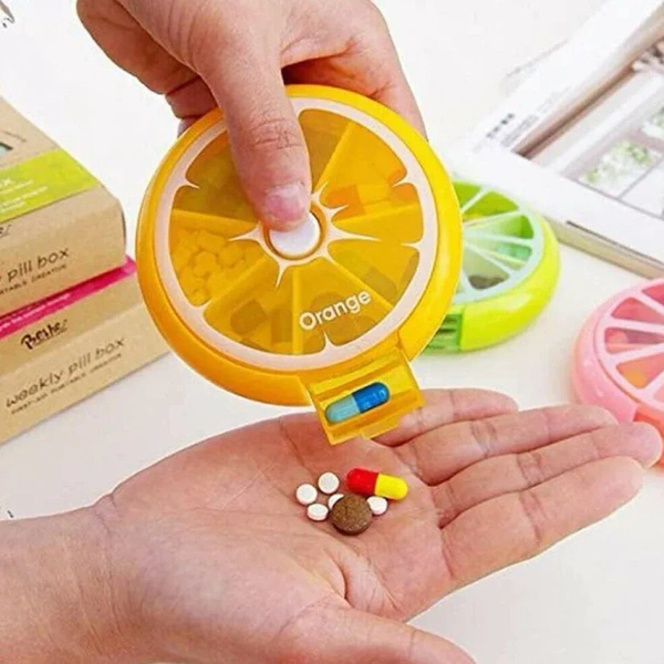 ROTATING PILL BOX MEDICINE DISPENSER