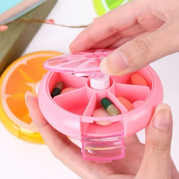ROTATING PILL BOX MEDICINE DISPENSER