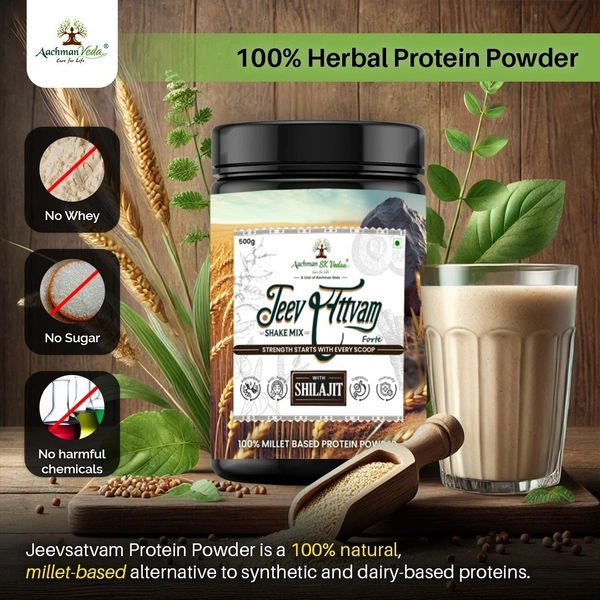 Aachman Sk Vedaa Jeevsattvam Forte With Shilajit (Protien Powder) - 3