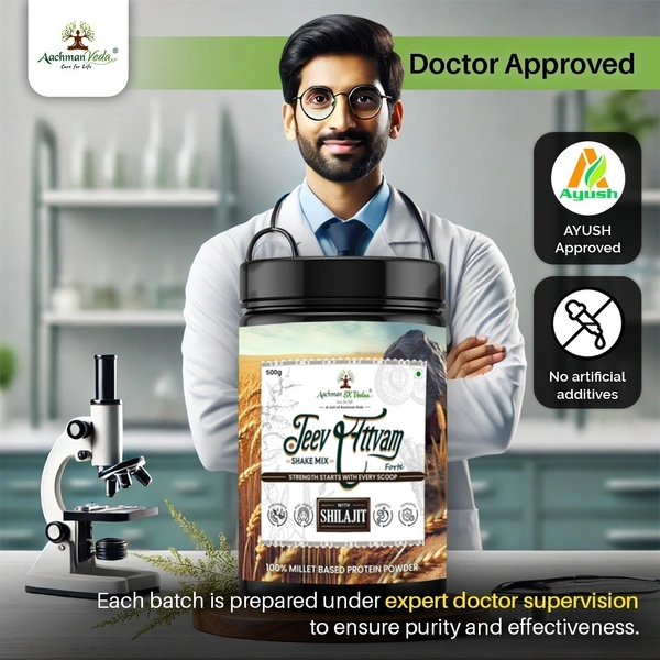 Aachman Sk Vedaa Jeevsattvam Forte With Shilajit (Protien Powder) - 3