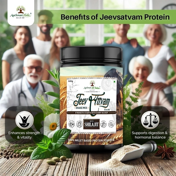 Aachman Sk Vedaa Jeevsattvam Forte With Shilajit (Protien Powder) - 3