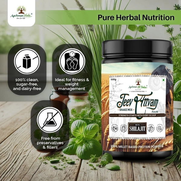 Aachman Sk Vedaa Jeevsattvam Forte With Shilajit (Protien Powder) - 3