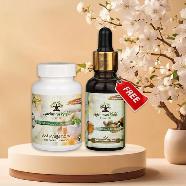 Ashwagandha Veg Capsules & Curcumin Drops - COMBO
