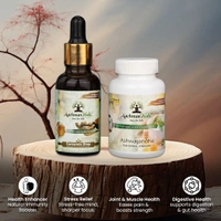 Ashwagandha Veg Capsules & Curcumin Drops - COMBO