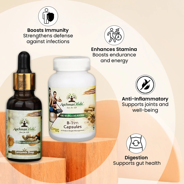 B Trim Veg Capsules & Curcumin Drops - COMBO
