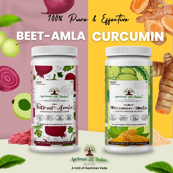 Aachman Sk Vedaa Beetroot & Curcumin Amla  Extract Powder - COMBO