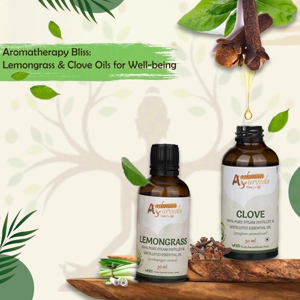 Lemongrass & Clove Pure Steam Distilled Essential Oil - COMBO