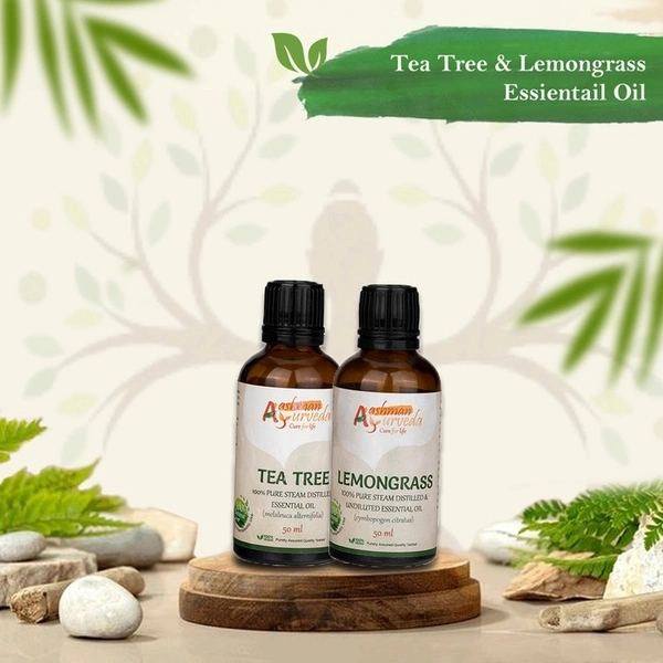 Lemongrass & Tea Tree Pure Steam Distilled Essential Oil - COMBO