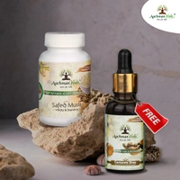 Aachman Veda Safed Musli Veg Capsules & Curcumin Drops - COMBO