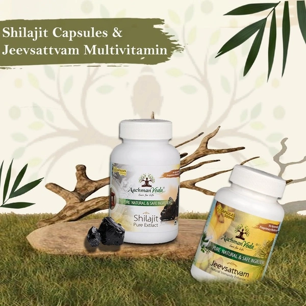 Shilajit & Jeevsattvam (Multivitamin) Veg Capsules - COMBO