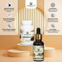 Aachman Veda Shilajit Veg Capsules & Curcumin Drops - COMBO