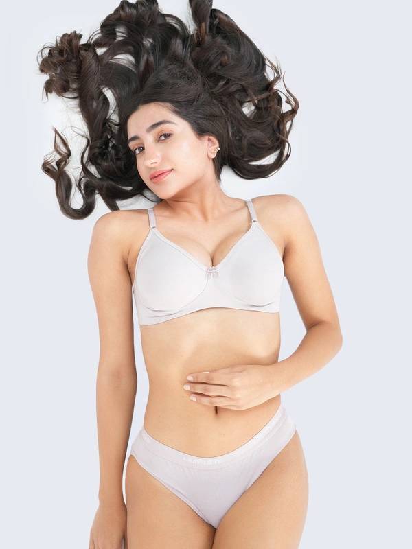  Ladyland Bra & Panty Set Solid Color Lingerie Set