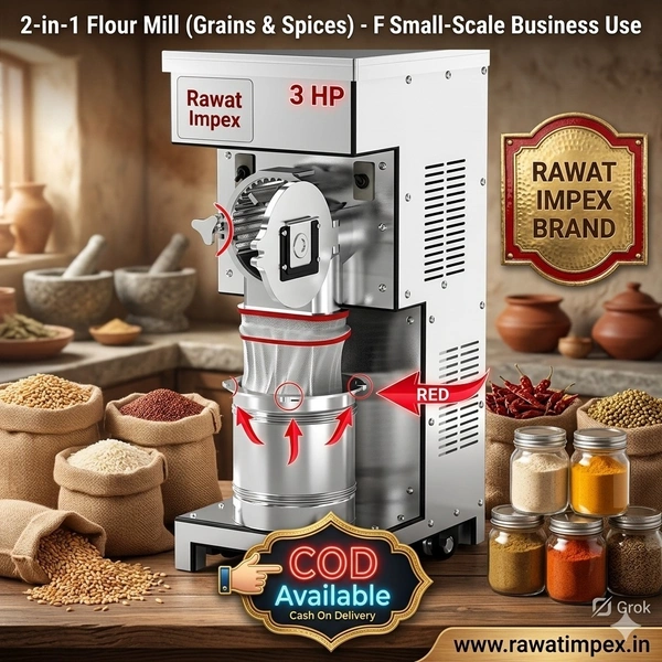 Heavy Duty Chakki Aata Mill With Spice And grains Grinding (Heavy-Duty) 3-HP