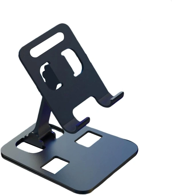 Aluminum Cell Phone Stand, Phone Holder for Desk, Thick Case Friendly Foldable Portable Stand Compatible with All Mobile