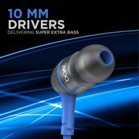 boAt BassHeads 225 Special Edition in-Ear Wired Headphones with Mic (Blue - Blue