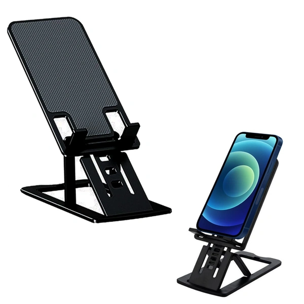 Foldable Mobile Phone Holder Tablet PC Smartphone Stand Desktop Phone Support Universal Non-Slip Mobile Bracke - Black