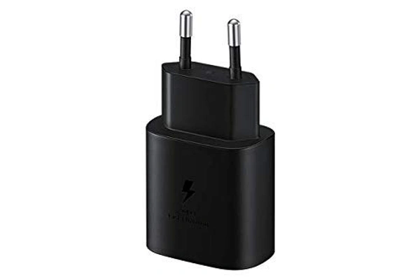 Samsung Original 25W Single Port, Type-C Fast Charger, (Cable not Included), White - Black