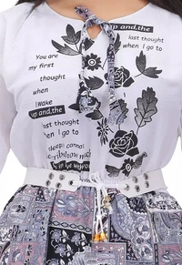 Women Long Tops Black/White Color - M, White
