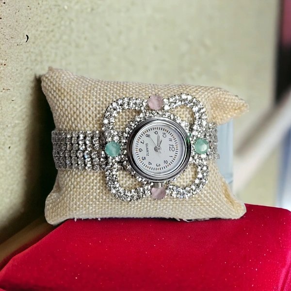Women's Partywear Watches Women's Analog AD Stone Watch For Party