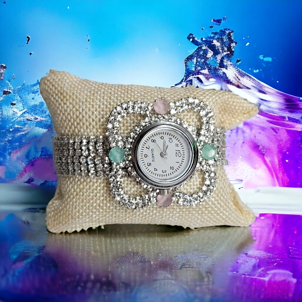 Women's Partywear Watches Women's Analog AD Stone Watch For Party