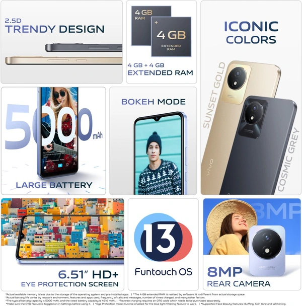 Vivo Y02t - Cosmic Grey, 4GB 64GB