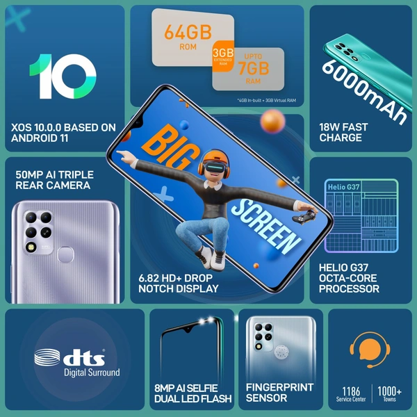 Infinix HOT 12 - Exploratory Blue, 4GB 64GB