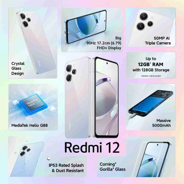 Redmi 12 - Moonstone Silver, 6GB 128GB