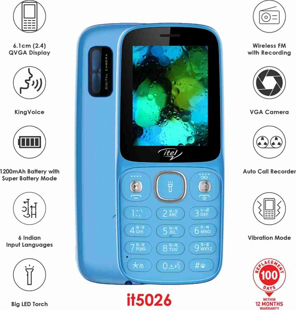Itel it5026 - Blue, Expandable Storage Upto 32GB