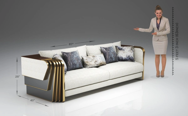 Metal Spanier Sofa - 3 Seater