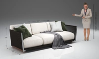 Black Highland Sofa - 3 Seater