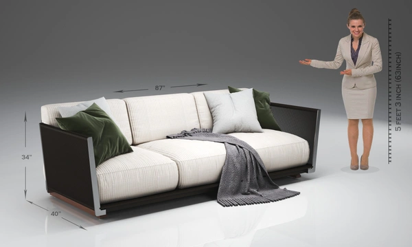 Black Highland Sofa - 3 Seater