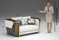 Metal Spanier Sofa - 2 Seater