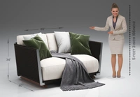 Black Highland Sofa - 2 Seater