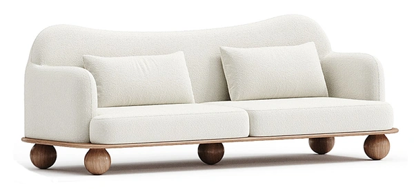 Ballegged Sofa - 3 Seater