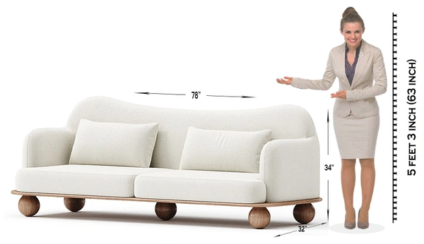 Ballegged Sofa - 3 Seater
