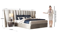 Exclusive Modern Italian Leather And Velvet Bed