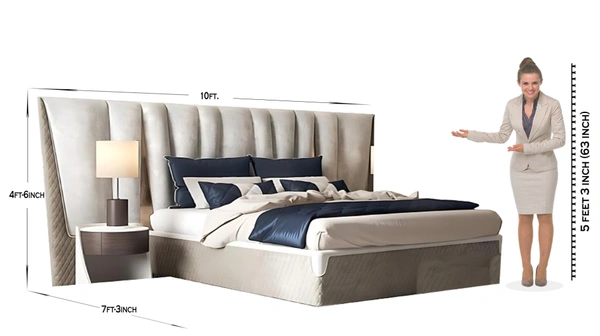 Exclusive Modern Italian Leather And Velvet Bed